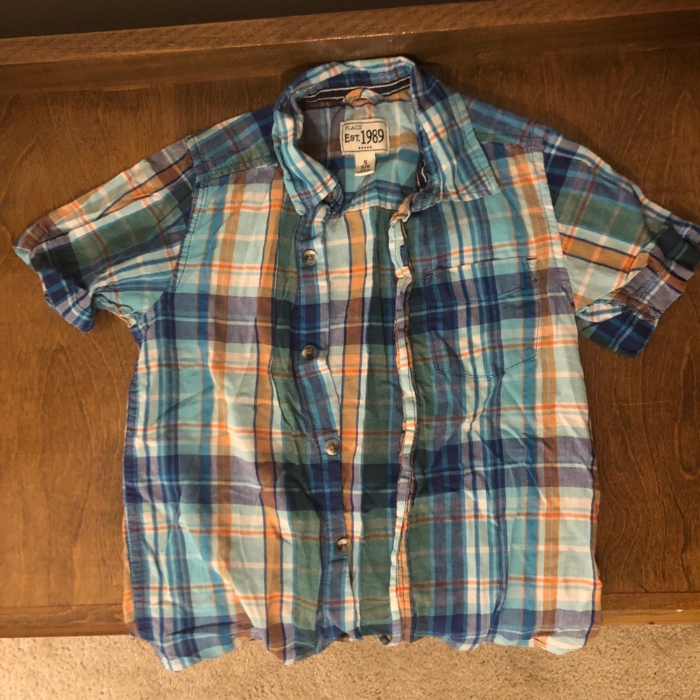 Boys’ plaid button-down shirt